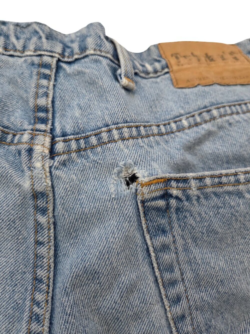 Timberland Jeans Mens 35x34 Distressed Baggy Straight Grunge Workwear Denim - Picture 14 of 16